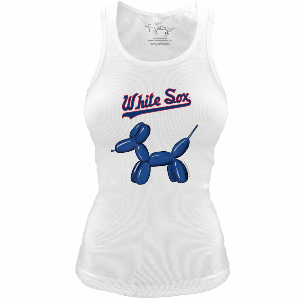Chicago White Sox Tiny Turnip Women's Fitted Balloon Dog Tri-Blend Tank Top - MLB Tanks