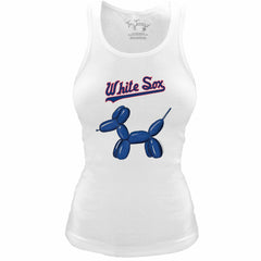 Chicago White Sox Tiny Turnip Women's Fitted Balloon Dog Tri-Blend Tank Top - MLB Tanks