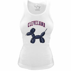 Cleveland Guardians Tiny Turnip Women's Fitted Balloon Dog Tri-Blend Tank Top - MLB Tanks