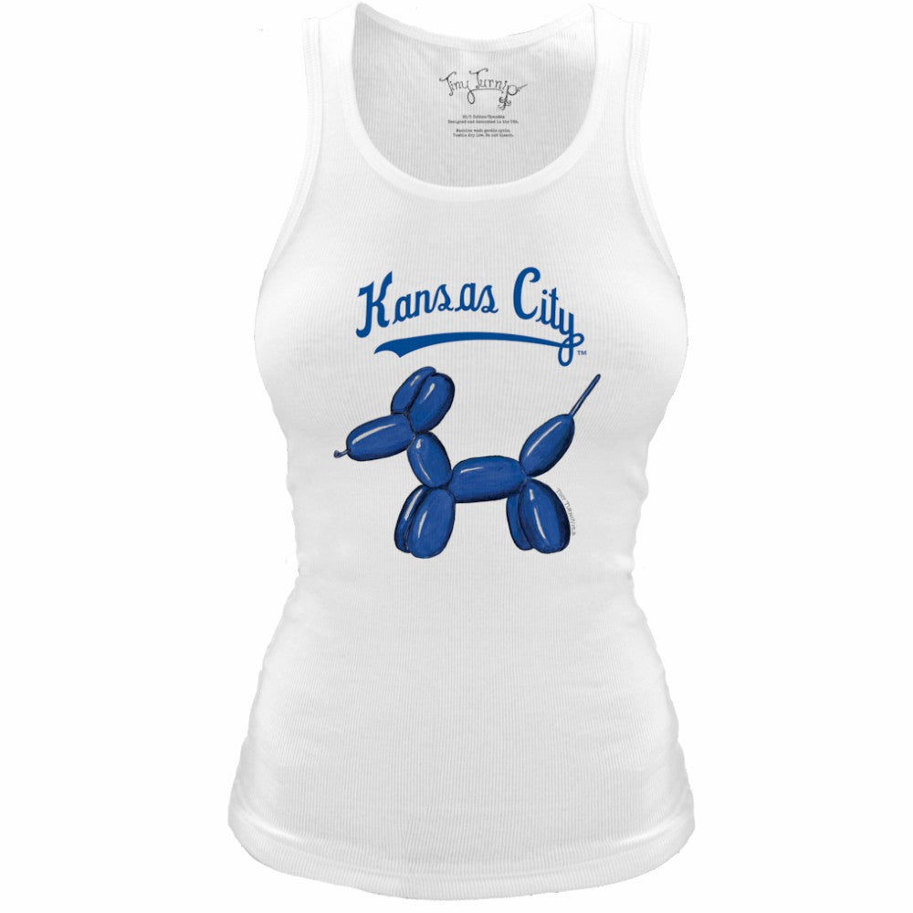 Kansas City Royals Tiny Turnip Women's Fitted Balloon Dog Tri-Blend Tank Top - MLB Tanks