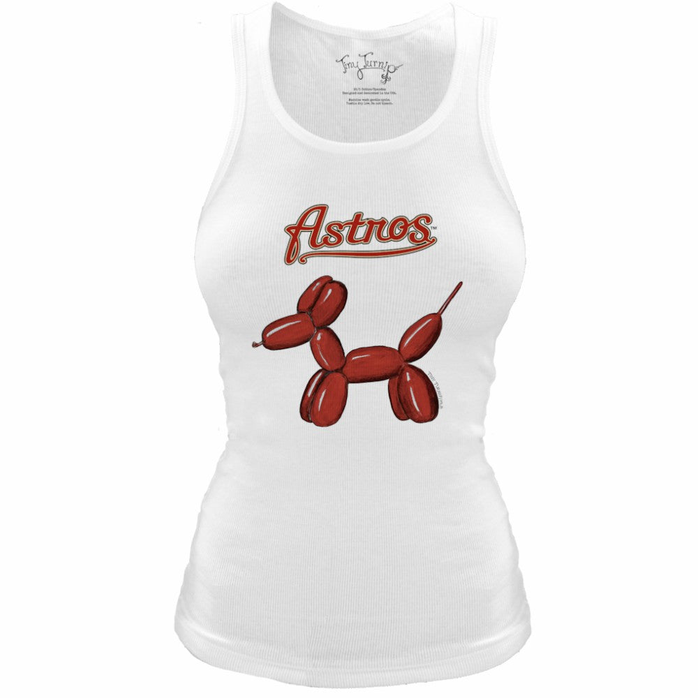 Houston Astros Tiny Turnip Women's Fitted Balloon Dog Tri-Blend Tank Top - MLB Tanks