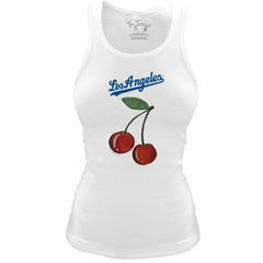 Los Angeles Dodgers Tiny Turnip Women's Fitted Cherries Tri-Blend Tank Top - MLB Tanks