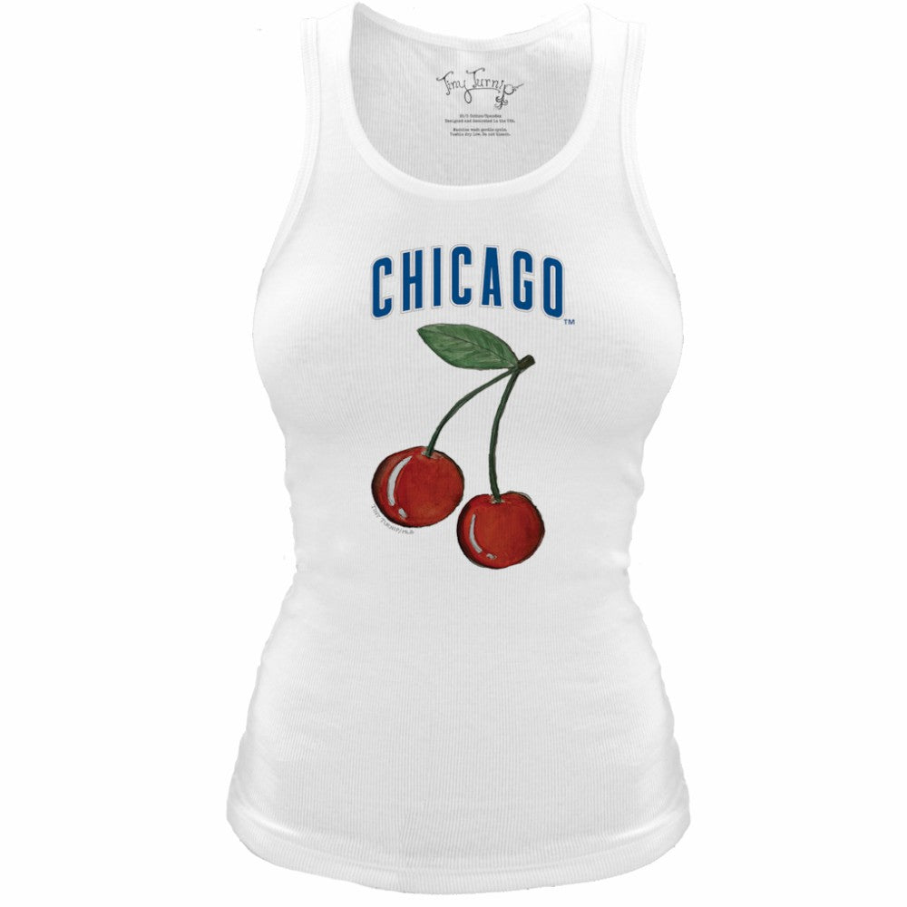 Chicago Cubs Tiny Turnip Women's Fitted Cherries Tri-Blend Tank Top - MLB Tanks