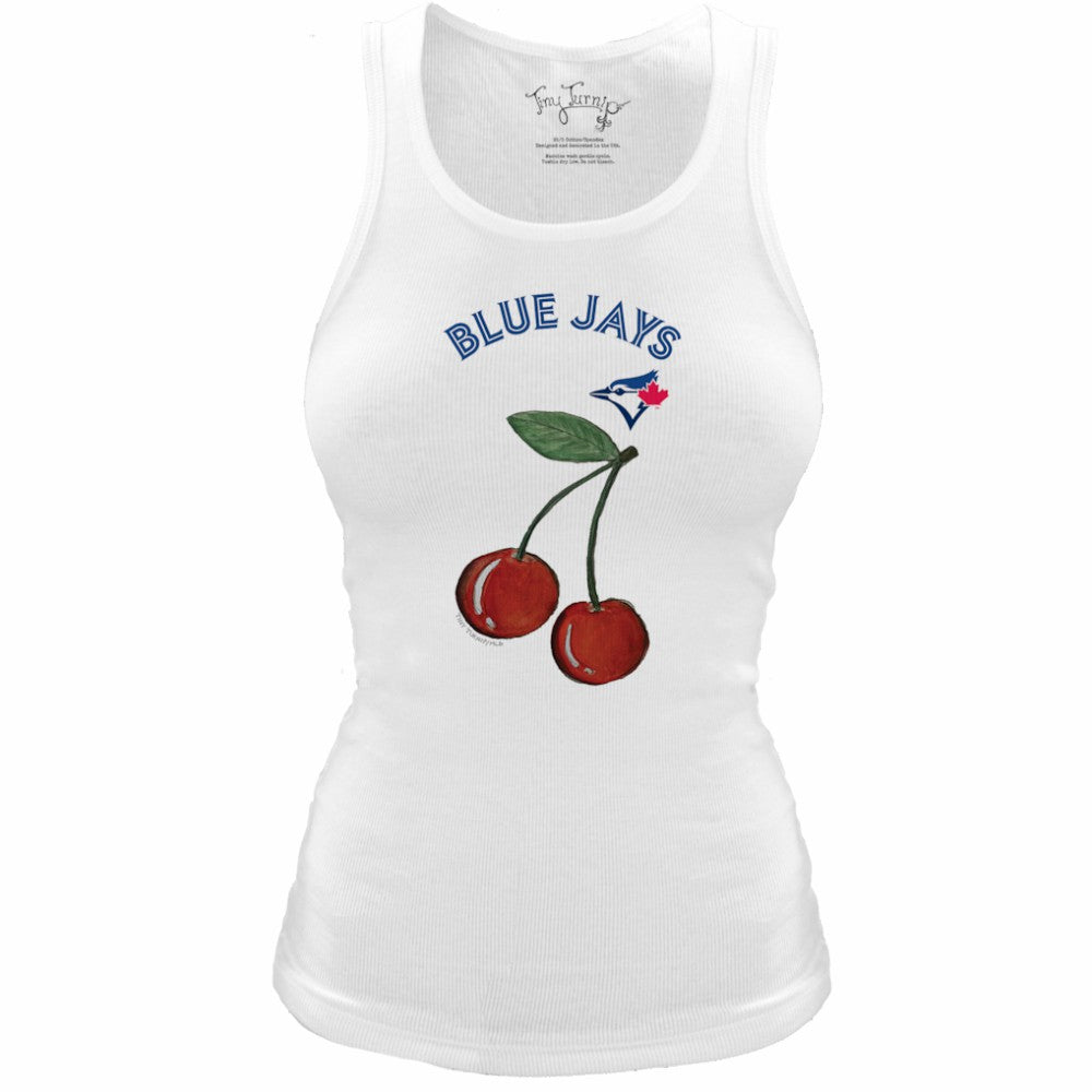 Toronto Blue Jays Tiny Turnip Women's Fitted Cherries Tri-Blend Tank Top - MLB Tanks