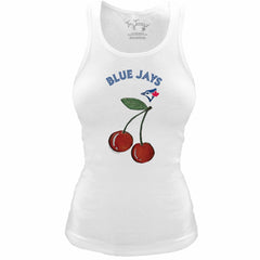 Toronto Blue Jays Tiny Turnip Women's Fitted Cherries Tri-Blend Tank Top - MLB Tanks