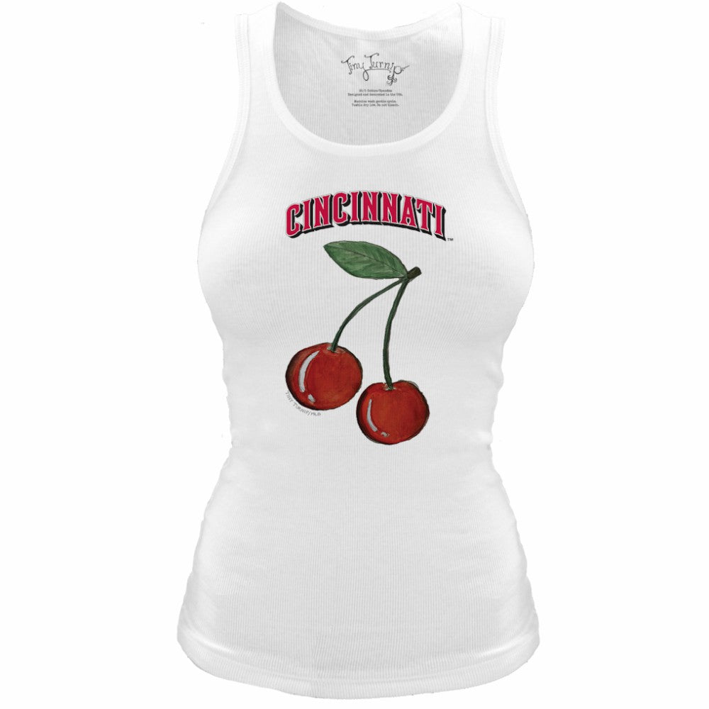 Cincinnati Reds Tiny Turnip Women's Fitted Cherries Tri-Blend Tank Top - MLB Tanks