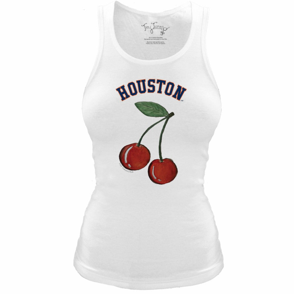 Houston Astros Tiny Turnip Women's Fitted Cherries Tri-Blend Tank Top - MLB Tanks