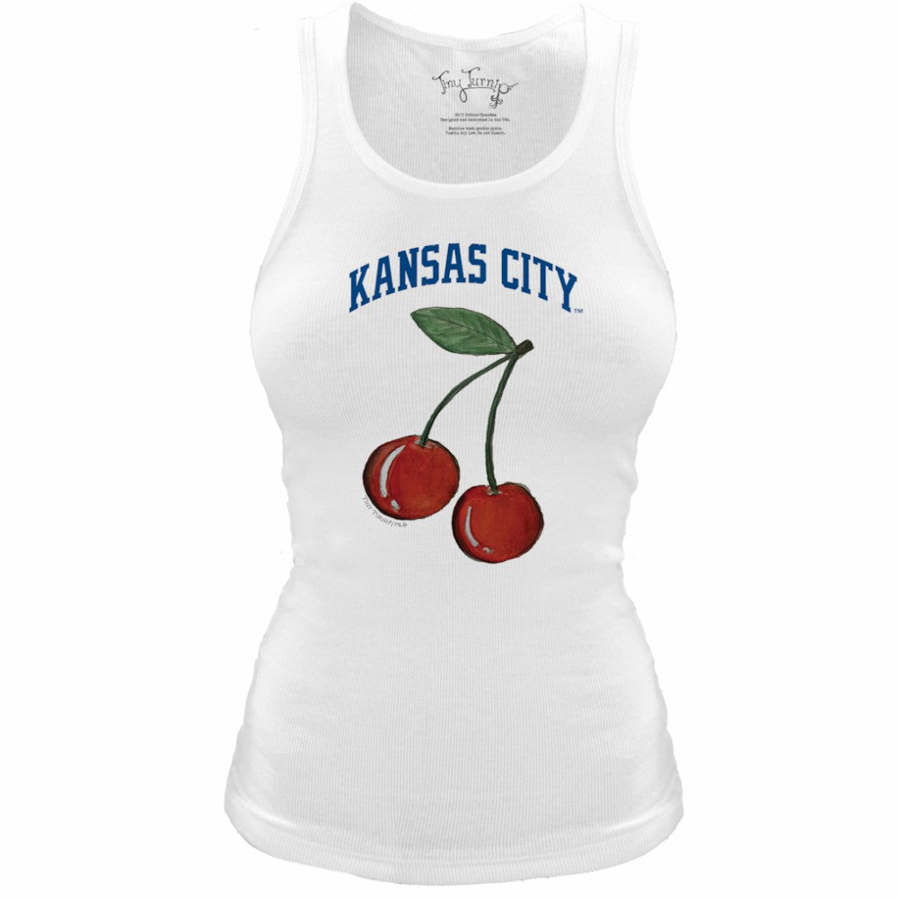 Kansas City Royals Tiny Turnip Women's Fitted Cherries Tri-Blend Tank Top - MLB Tanks