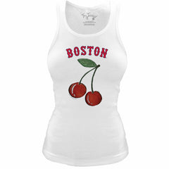 Boston Red Sox Tiny Turnip Women's Fitted Cherries Tri-Blend Tank Top - MLB Tanks