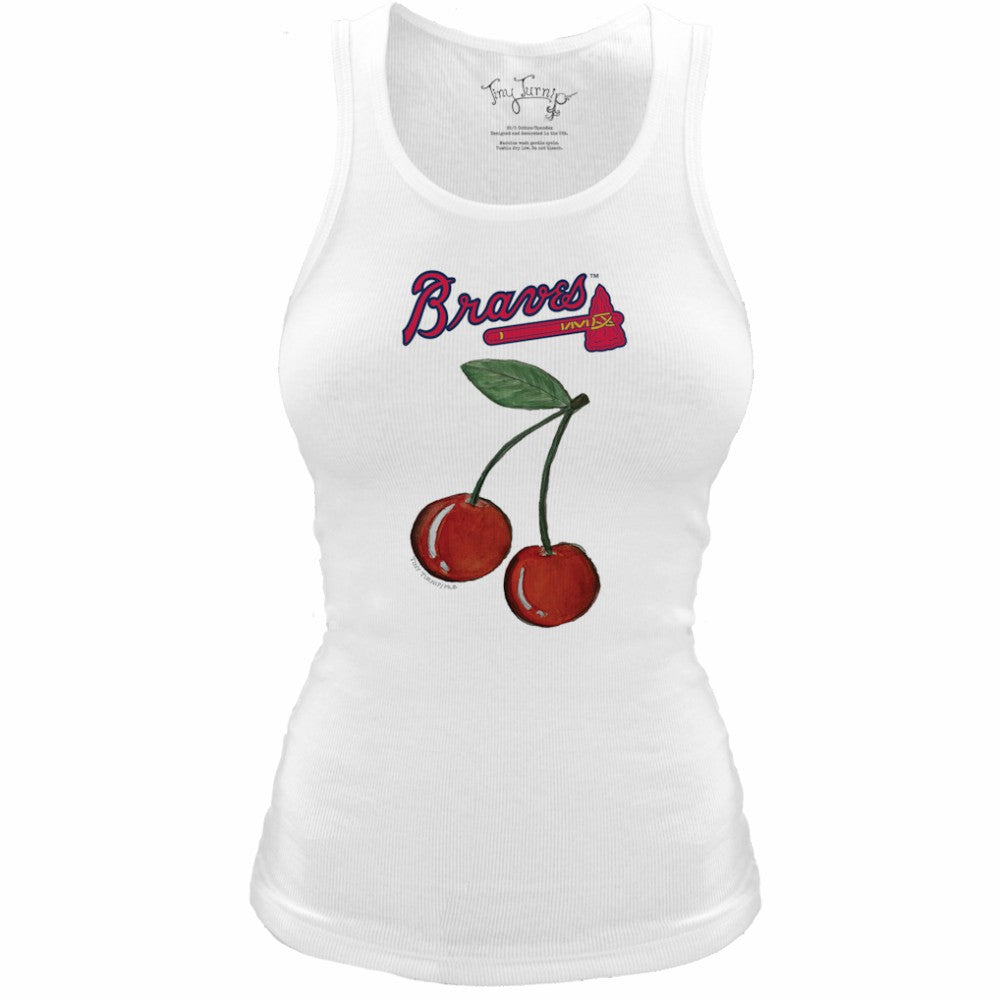 Atlanta Braves Tiny Turnip Women's Fitted Cherries Tri-Blend Tank Top - MLB Tanks