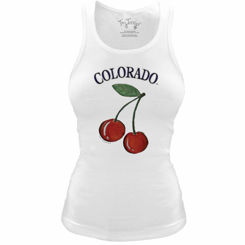 Colorado Rockies Tiny Turnip Women's Fitted Cherries Tri-Blend Tank Top - MLB Tanks