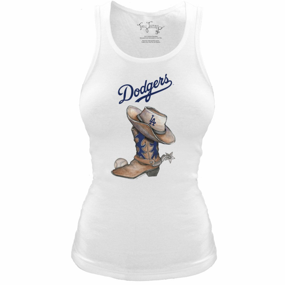 Los Angeles Dodgers Tiny Turnip Women's Fitted Vintage Cowboy Boot Tri-Blend Tank Top - MLB Tanks