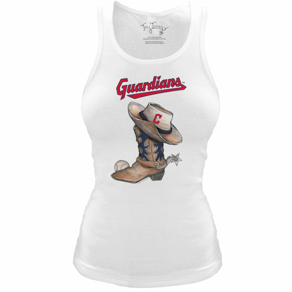 Cleveland Guardians Tiny Turnip Women's Fitted Vintage Cowboy Boot Tri-Blend Tank Top - MLB Tanks