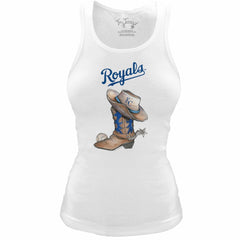 Kansas City Royals Tiny Turnip Women's Fitted Vintage Cowboy Boot Tri-Blend Tank Top - MLB Tanks