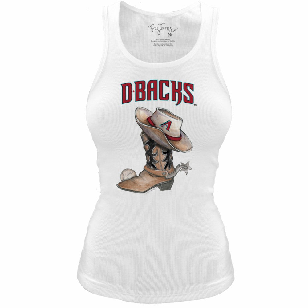 Arizona Diamondbacks Tiny Turnip Women's Fitted Vintage Cowboy Boot Tri-Blend Tank Top - MLB Tanks