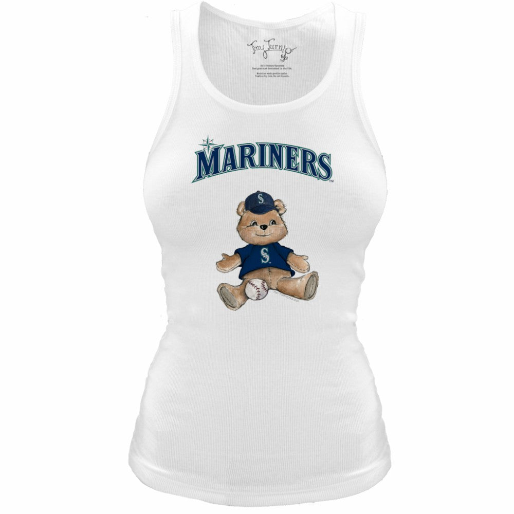 Seattle Mariners Tiny Turnip Women's Fitted Teddy Bear Tri-Blend Tank Top - MLB Tanks