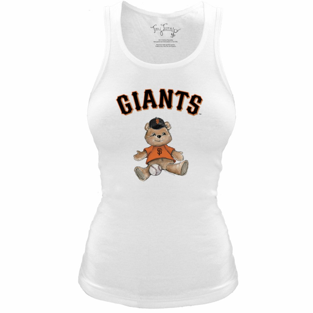 San Francisco Giants Tiny Turnip Women's Fitted Teddy Bear Tri-Blend Tank Top - MLB Tanks
