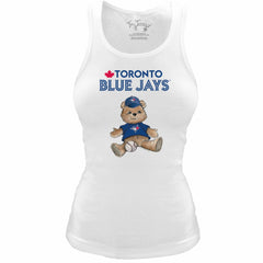 Toronto Blue Jays Tiny Turnip Women's Fitted Teddy Bear Tri-Blend Tank Top - MLB Tanks