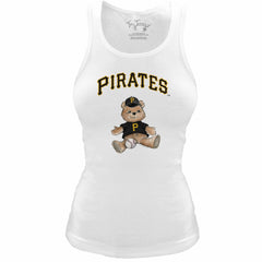 Pittsburgh Pirates Tiny Turnip Women's Fitted Teddy Bear Tri-Blend Tank Top - MLB Tanks