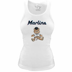 Miami Marlins Tiny Turnip Women's Fitted Teddy Bear Tri-Blend Tank Top - MLB Tanks