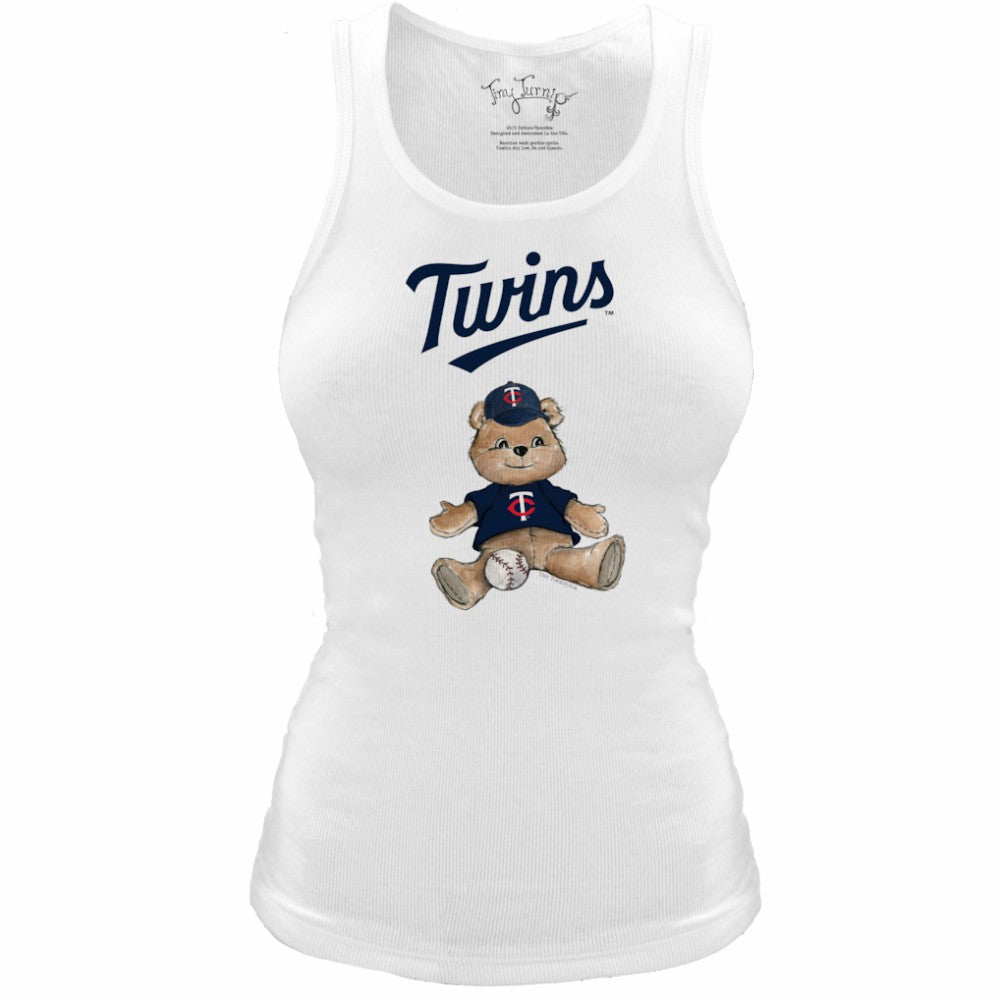 Minnesota Twins Tiny Turnip Women's Fitted Teddy Bear Tri-Blend Tank Top - MLB Tanks