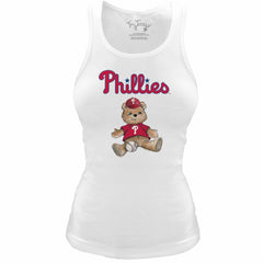 Philadelphia Phillies Tiny Turnip Women's Fitted Teddy Bear Tri-Blend Tank Top - MLB Tanks