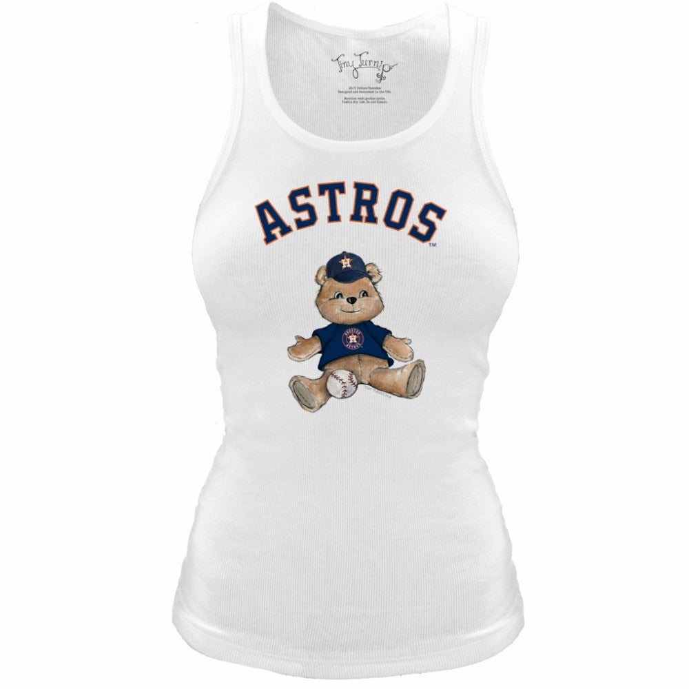 Houston Astros Tiny Turnip Women's Fitted Teddy Bear Tri-Blend Tank Top - MLB Tanks