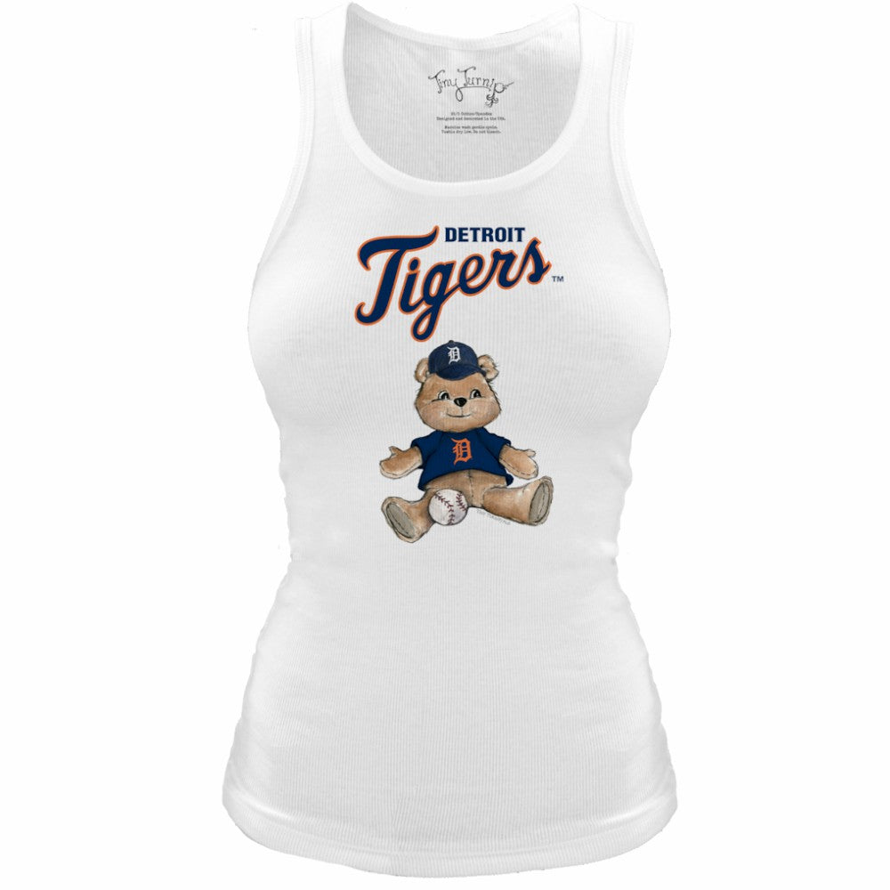 Detroit Tigers Tiny Turnip Women's Fitted Teddy Bear Tri-Blend Tank Top - MLB Tanks