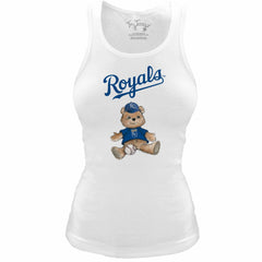 Kansas City Royals Tiny Turnip Women's Fitted Teddy Bear Tri-Blend Tank Top - MLB Tanks