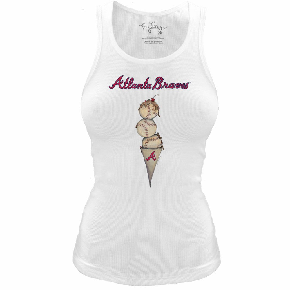 Atlanta Braves Tiny Turnip Women's Fitted Triple Scoop Tri-Blend Tank Top - MLB Tanks