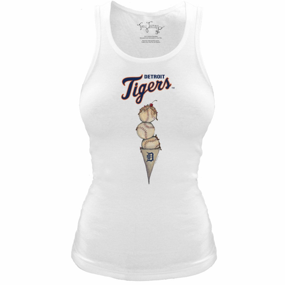 Detroit Tigers Tiny Turnip Women's Fitted Triple Scoop Tri-Blend Tank Top - MLB Tanks