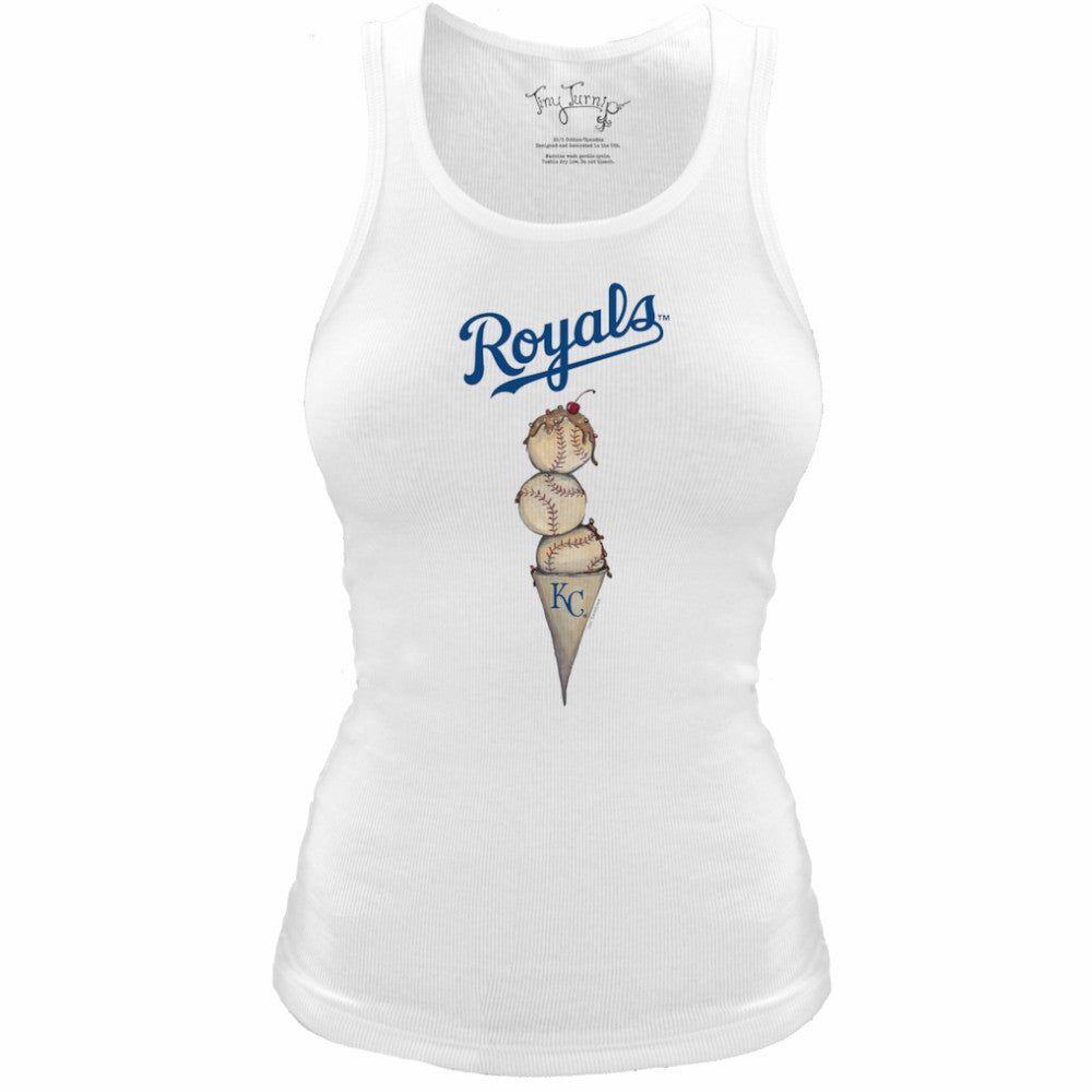 Kansas City Royals Tiny Turnip Women's Fitted Triple Scoop Tri-Blend Tank Top - MLB Tanks