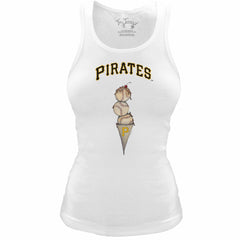 Pittsburgh Pirates Tiny Turnip Women's Fitted Triple Scoop Tri-Blend Tank Top - MLB Tanks