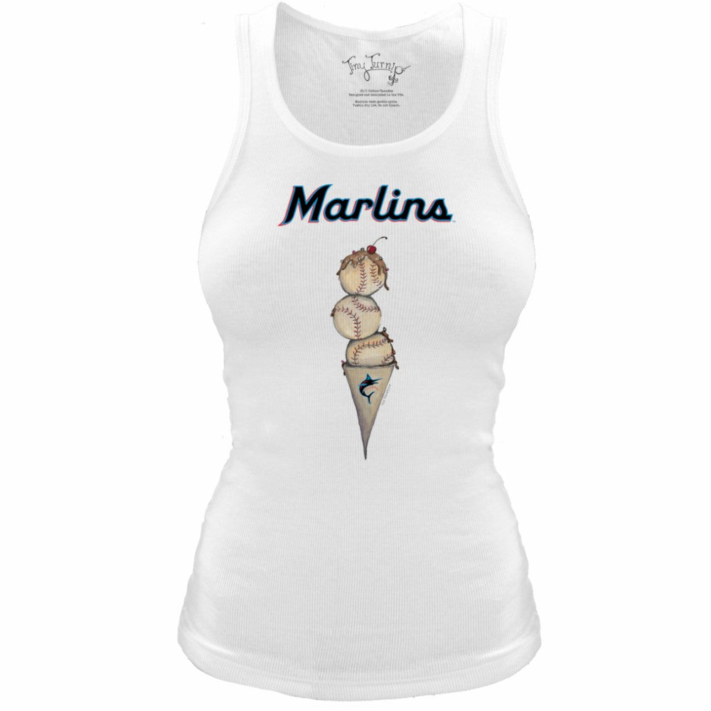 Miami Marlins Tiny Turnip Women's Fitted Triple Scoop Tri-Blend Tank Top - MLB Tanks
