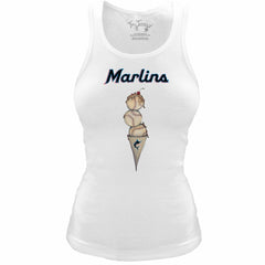 Miami Marlins Tiny Turnip Women's Fitted Triple Scoop Tri-Blend Tank Top - MLB Tanks