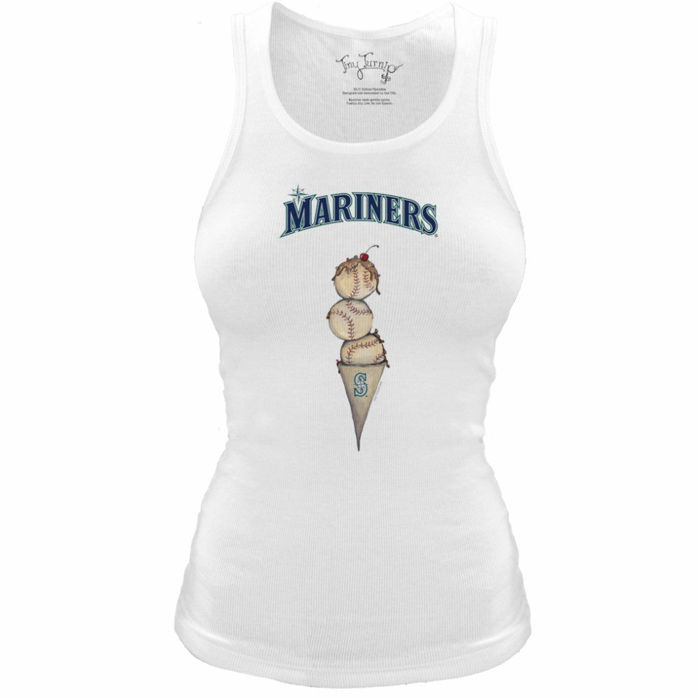 Seattle Mariners Tiny Turnip Women's Fitted Triple Scoop Tri-Blend Tank Top - MLB Tanks
