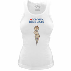 Toronto Blue Jays Tiny Turnip Women's Fitted Triple Scoop Tri-Blend Tank Top - MLB Tanks