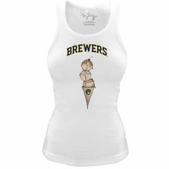 Milwaukee Brewers Tiny Turnip Women's Fitted Triple Scoop Tri-Blend Tank Top - MLB Tanks