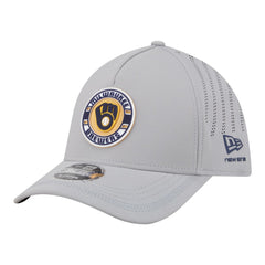 Milwaukee Brewers New Era Patch 39THIRTY A-Frame M-Crown Perforated Flex Hat - MLB Hats