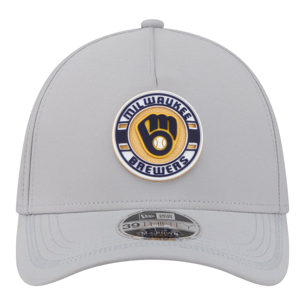 Milwaukee Brewers New Era Patch 39THIRTY A-Frame M-Crown Perforated Flex Hat - MLB Hats