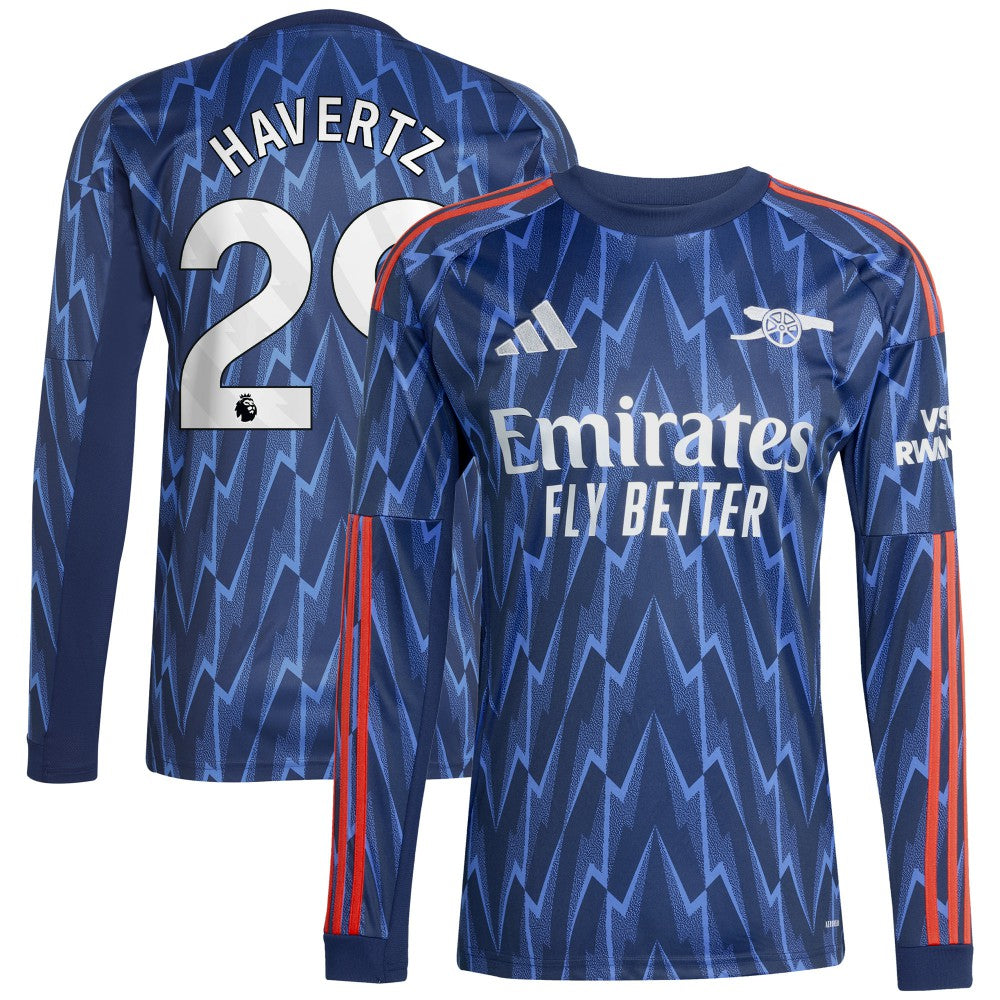 Kai Havertz Arsenal 2025/26 Away Replica Long Sleeve Player Jersey