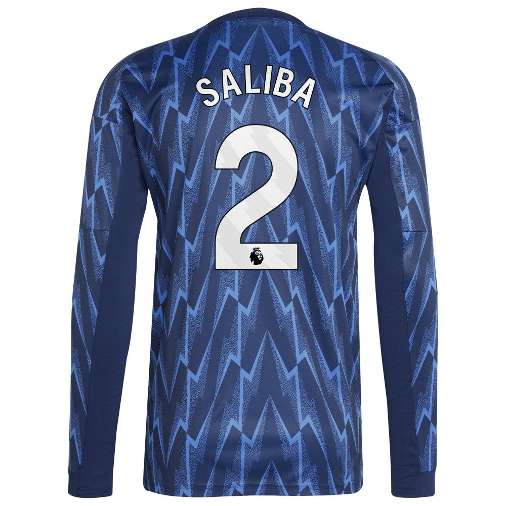 William Saliba Arsenal 2025/26 Away Replica Long Sleeve Player Jersey
