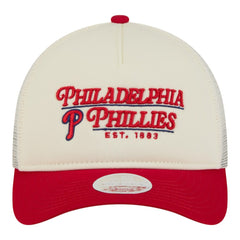 Philadelphia Phillies New Era Women's Retro 9FORTY M-Crown A-Frame Trucker Adjustable Hat - MLB Hats