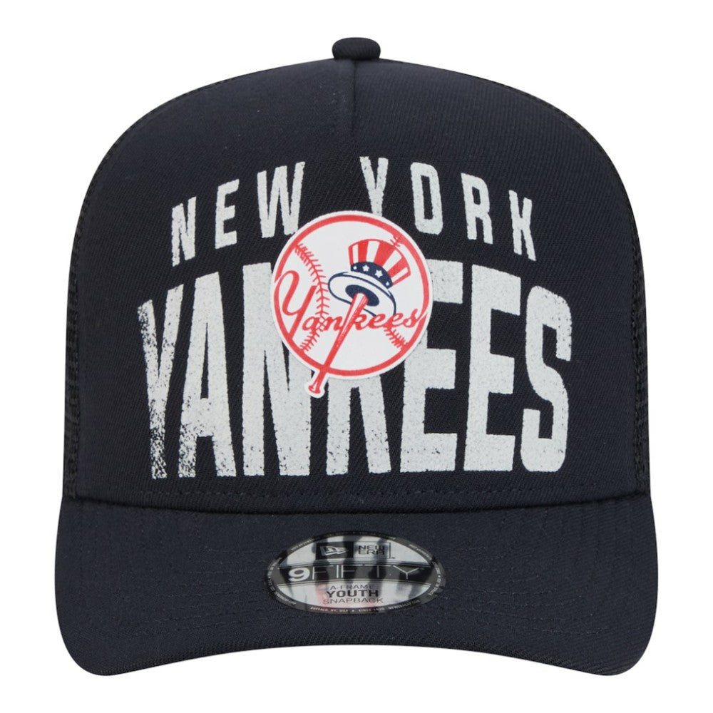 New York Yankees New Era Youth Logo Fade A-Frame 9FIFTY Snapback Hat - MLB Hats