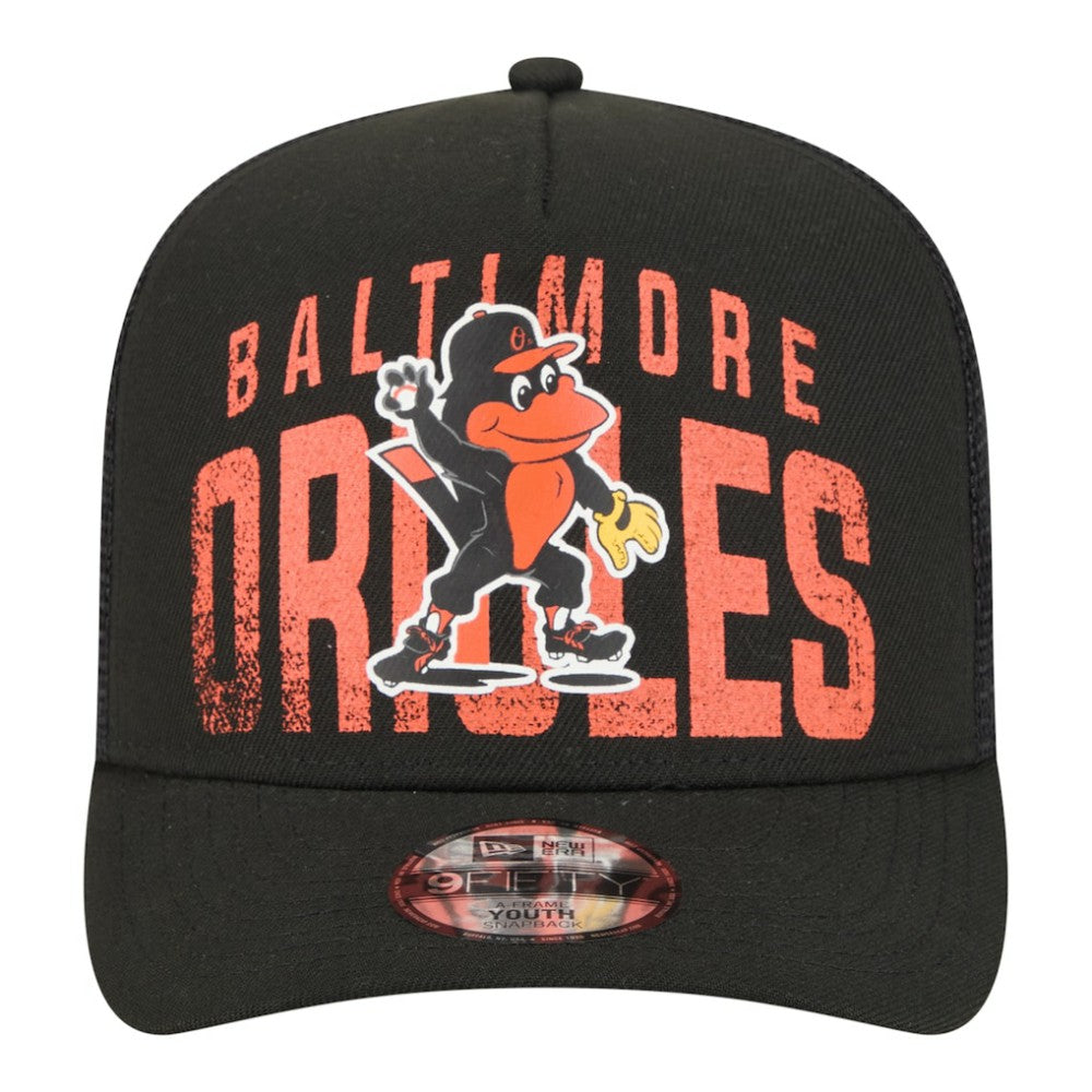 Baltimore Orioles New Era Youth Logo Fade A-Frame 9FIFTY Snapback Hat - MLB Hats