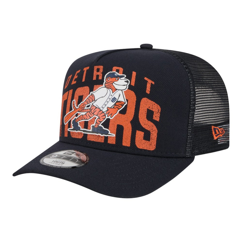 Detroit Tigers New Era Youth Logo Fade A-Frame 9FIFTY Snapback Hat - MLB Hats
