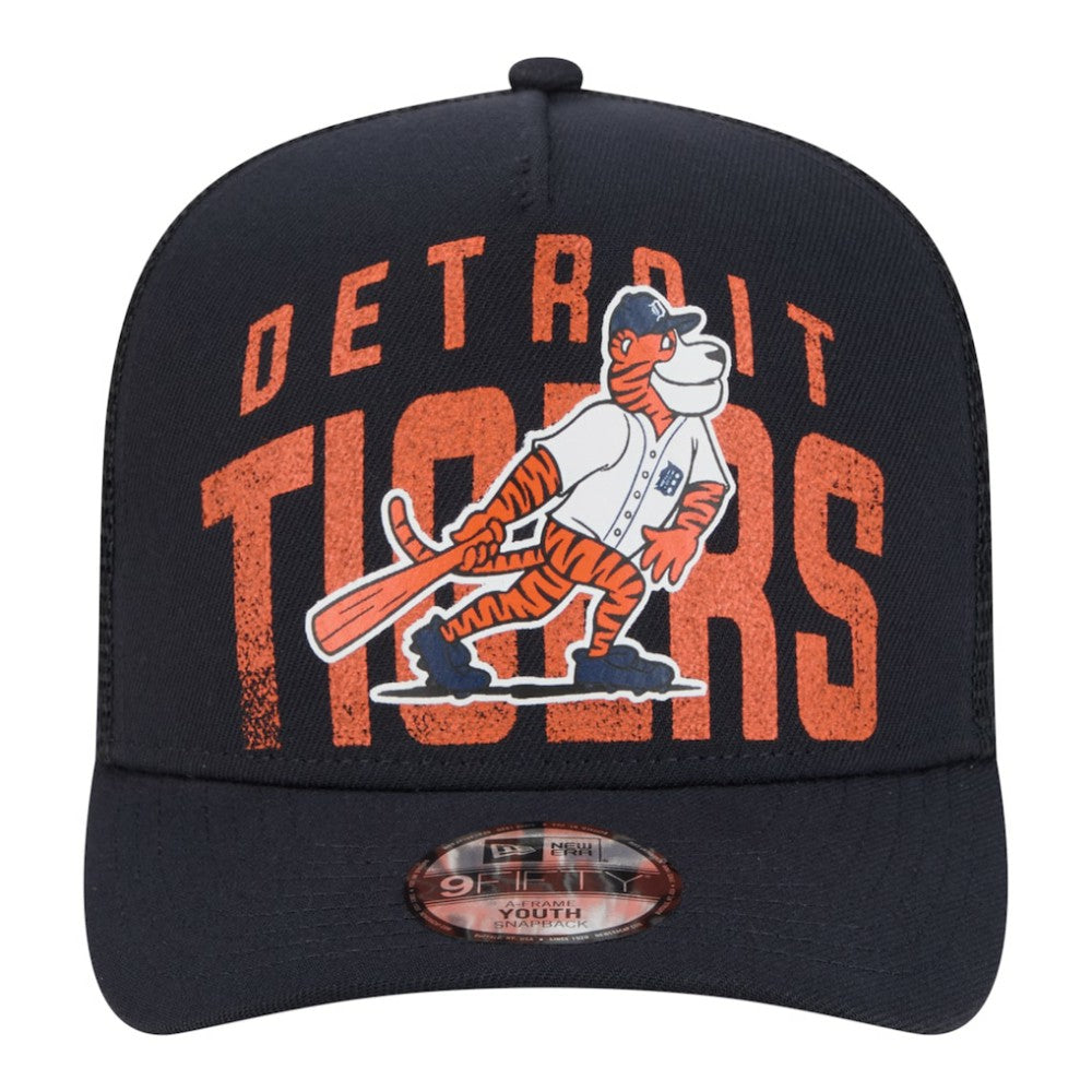 Detroit Tigers New Era Youth Logo Fade A-Frame 9FIFTY Snapback Hat - MLB Hats