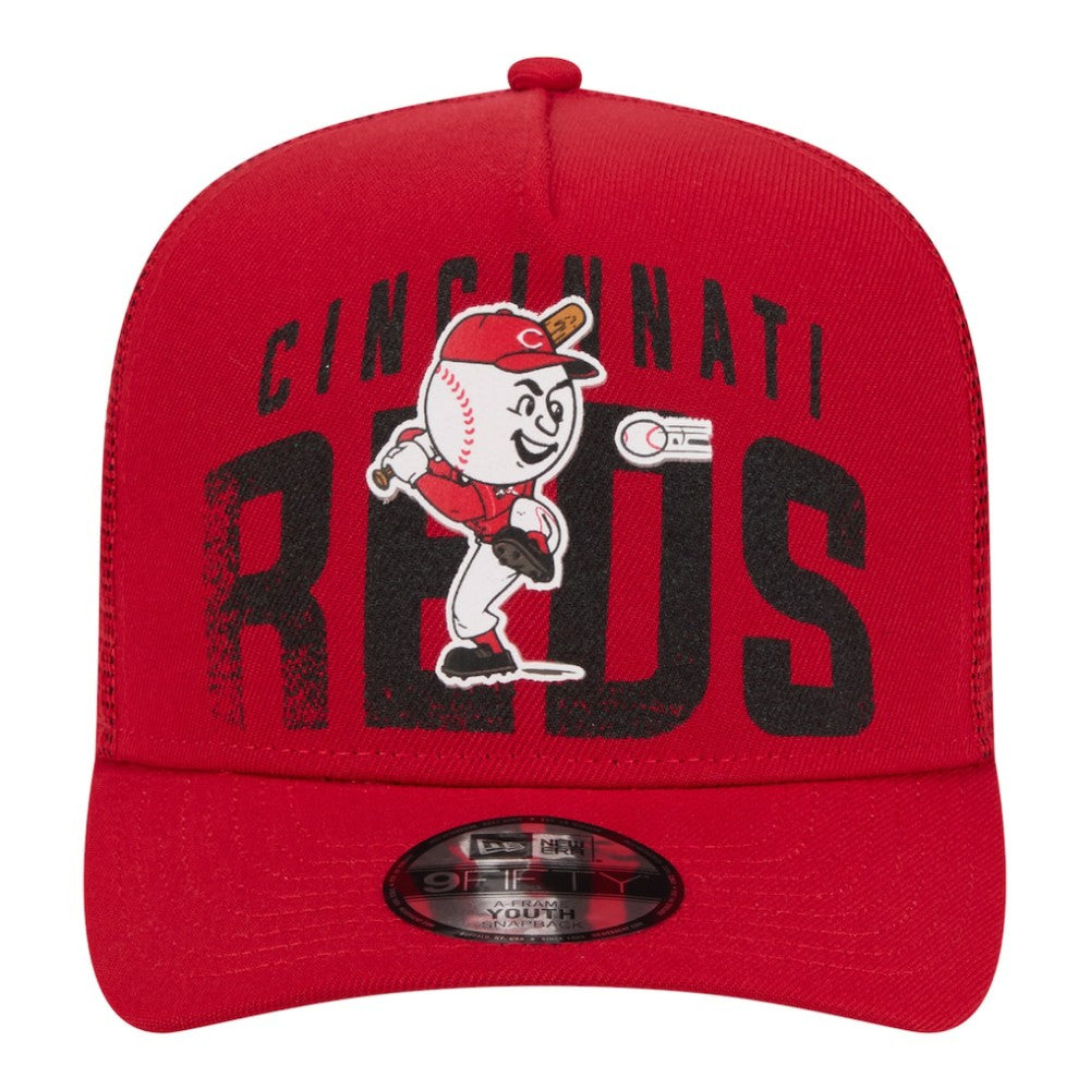 Cincinnati Reds New Era Youth Logo Fade A-Frame 9FIFTY Snapback Hat - MLB Hats