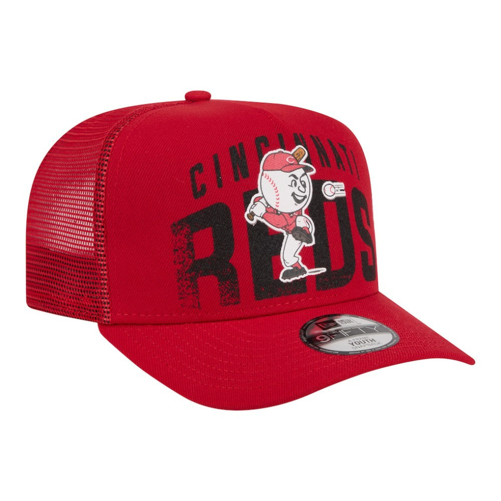 Cincinnati Reds New Era Youth Logo Fade A-Frame 9FIFTY Snapback Hat - MLB Hats
