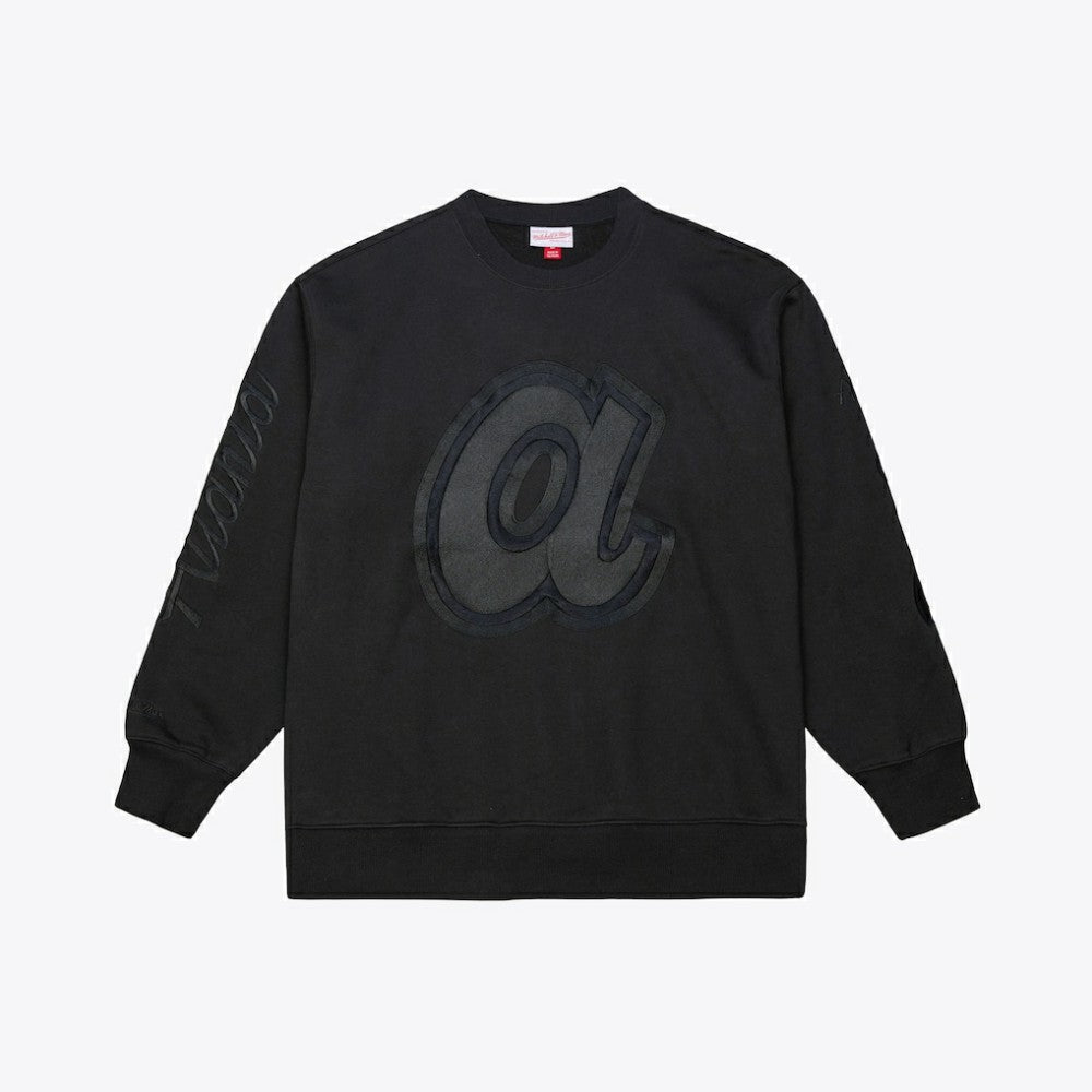 Atlanta Braves Mitchell & Ness Phantom Fleece Crewneck Sweatshirt - MLB Sweatshirts